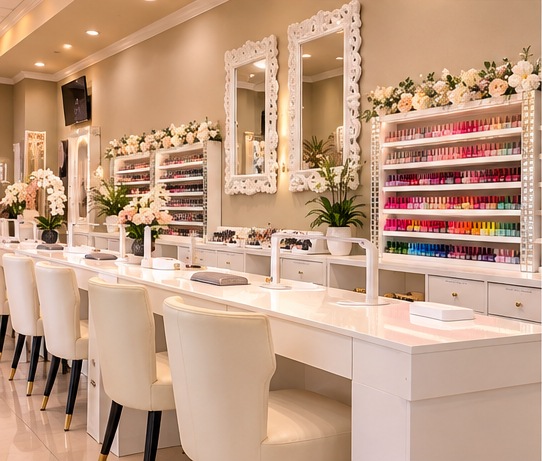 Manicure workstations in an enhanced salon concept